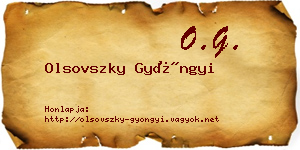Olsovszky Gyöngyi névjegykártya